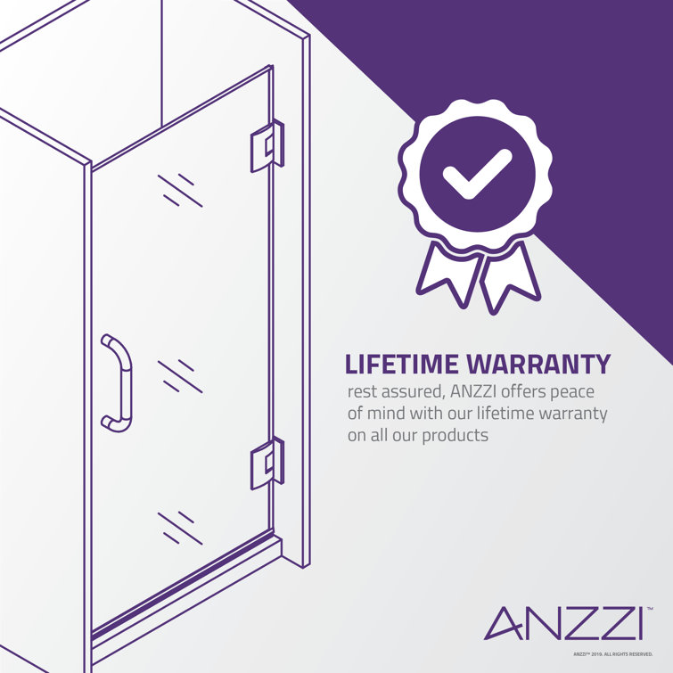 Matte Black 30" x 72" Frameless Hinged Shower Door