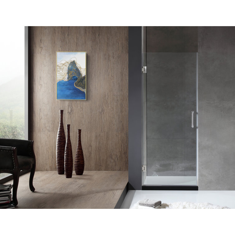 Brushed Nickel Frameless 30" x 72" Hinged Shower Door