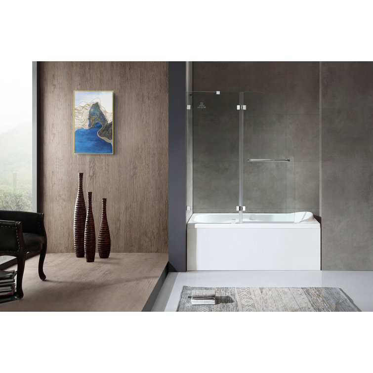 Pacific 48" x 58" Frameless Hinged Tub Door in Polished Chrome