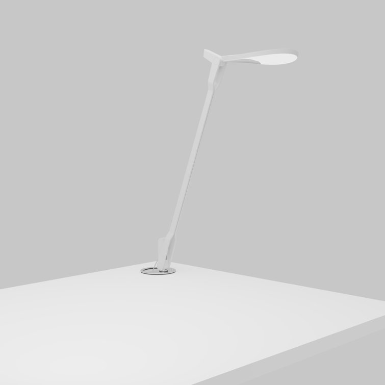 Adjustable Matte White LED Clip-On Desk Lamp with Touch Control
