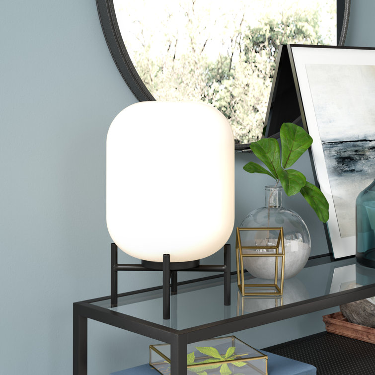Edison Bronze 15" Industrial Glass Globe Table Lamp