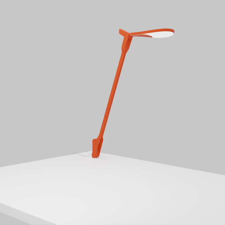 Adjustable Matte Orange LED Clip-on Desk Lamp with USB