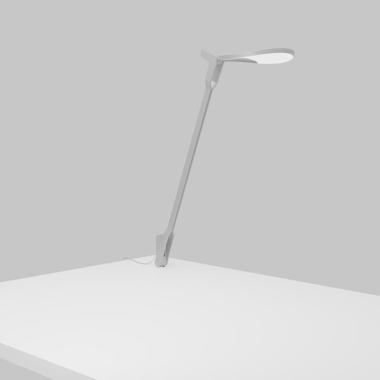Sleek Silver LED Clip-On Desk Lamp with Touch Control and USB