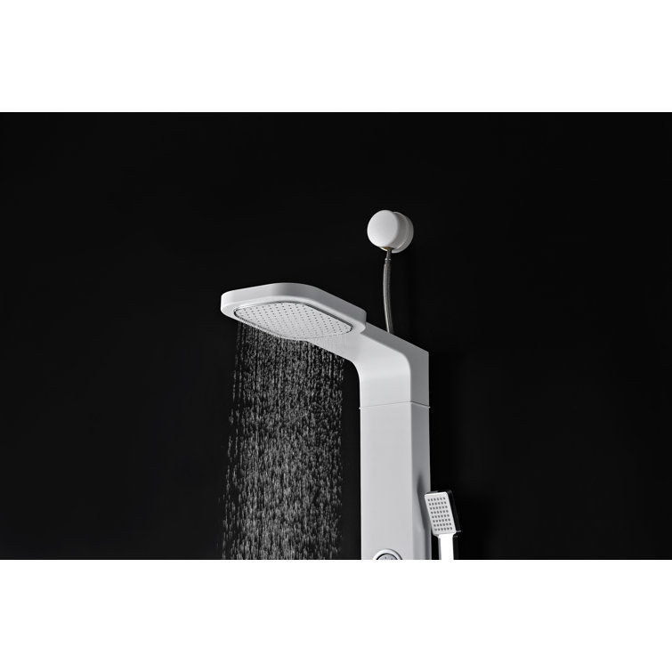 Hacienda 44'' White Aluminum Shower Panel with Jets and Wand