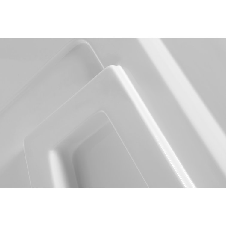 Sharman 36'' White Acrylic Corner Shower Surround with Shelves