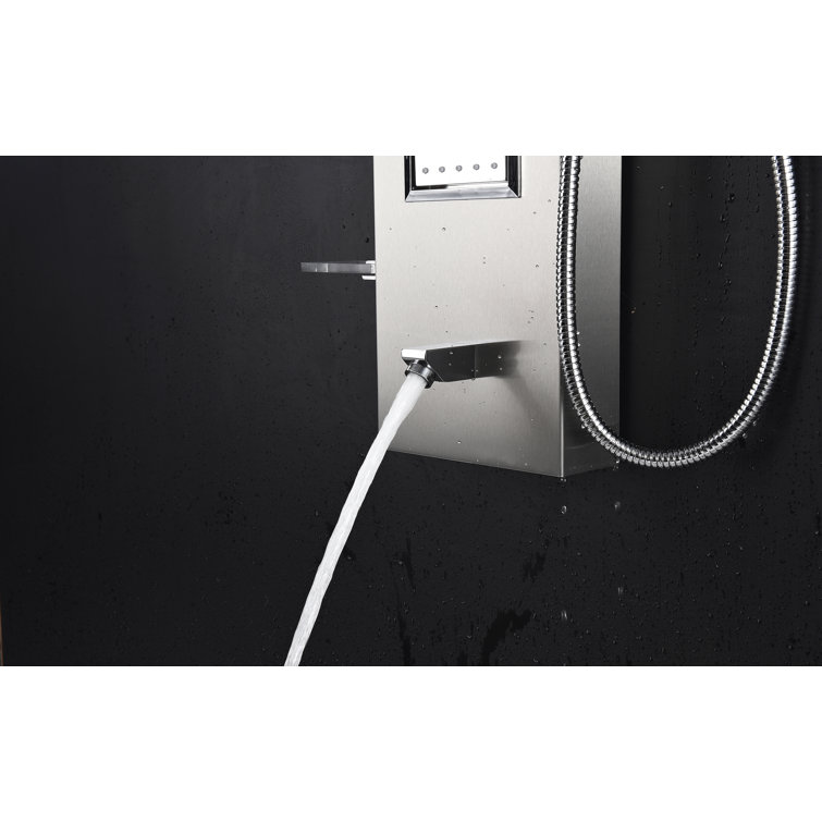 Mesmer 58'' Brushed Steel Shower Panel with Rain Shower