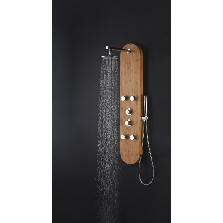Natural Bamboo 52'' Shower Panel with Chrome Controls
