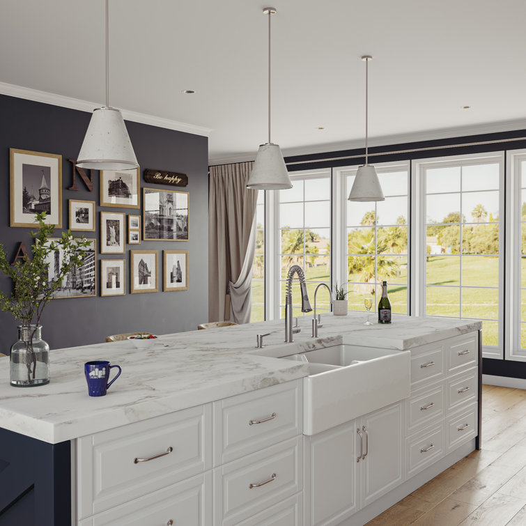 39.5'' White Fireclay Double Bowl Farmhouse Kitchen Sink