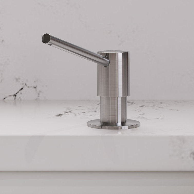 Modern Brushed Stainless Steel Soap Dispenser with 4-1/3" Spout