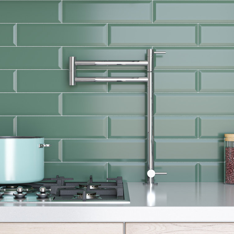 Polished Stainless Steel Retractable Pot Filler Faucet