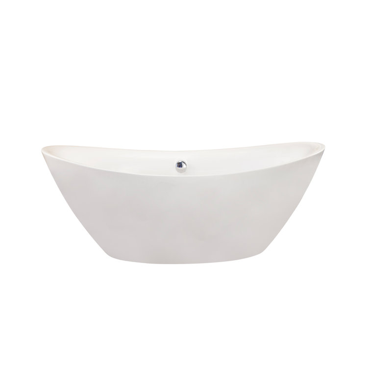 Allegra 71'' White Acrylic Freestanding Soaking Bathtub