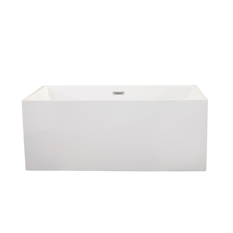 Persephone 59'' White Acrylic Freestanding Soaking Bathtub