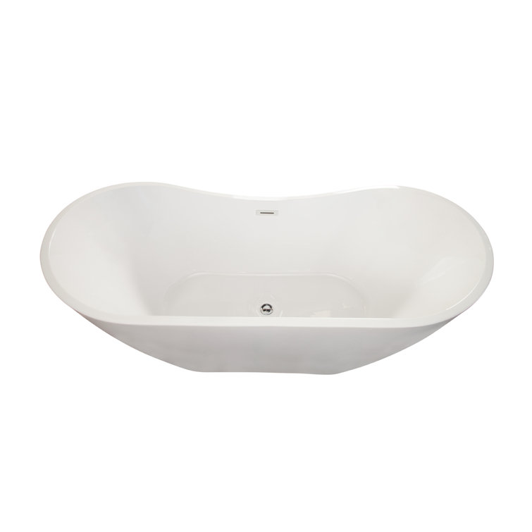 Alana 70'' White Freestanding Acrylic Soaking Bathtub