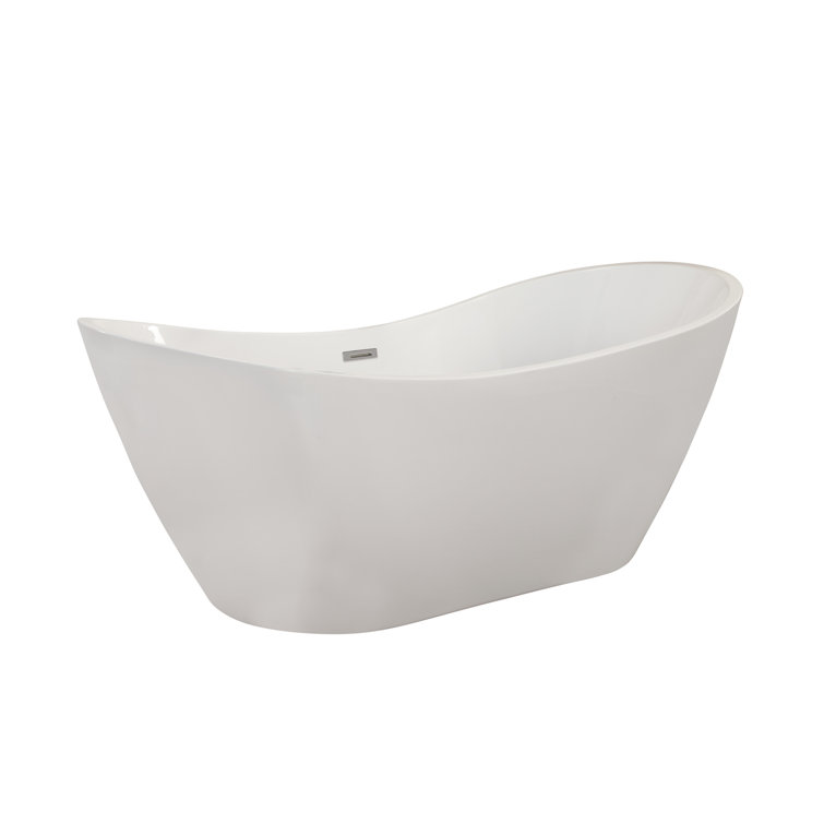 Alana 70'' White Freestanding Acrylic Soaking Bathtub