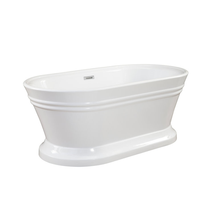 Solace 59.1'' White Freestanding Acrylic Soaking Bathtub