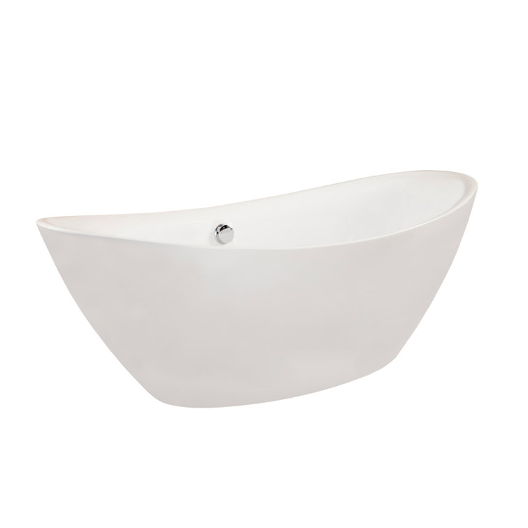 Allegra 71'' White Acrylic Freestanding Soaking Bathtub