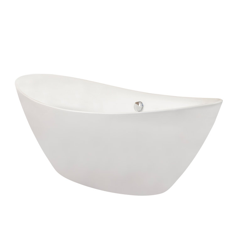 Allegra 71'' White Acrylic Freestanding Soaking Bathtub