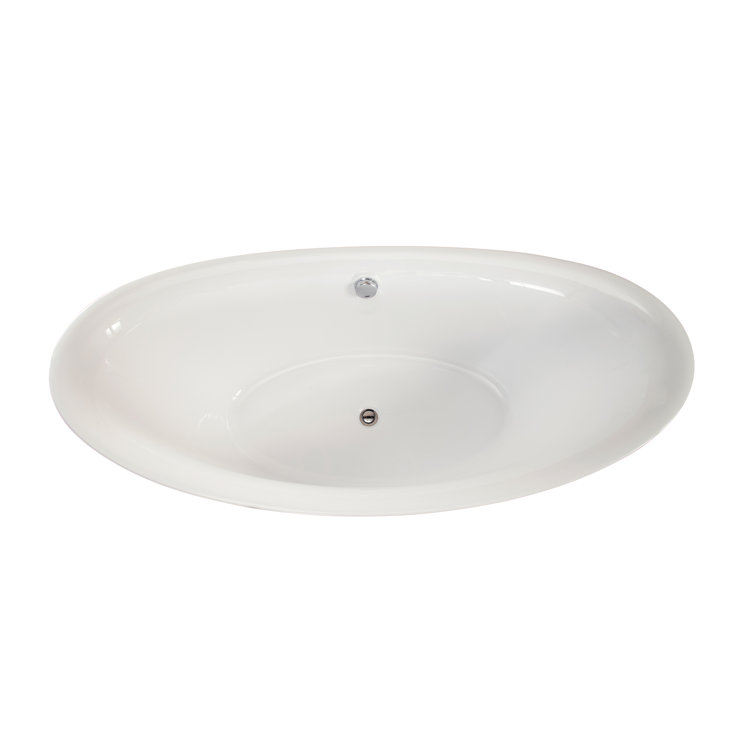 Allegra 71'' White Acrylic Freestanding Soaking Bathtub