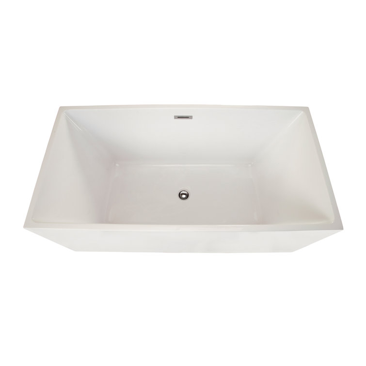 Persephone 59'' White Acrylic Freestanding Soaking Bathtub