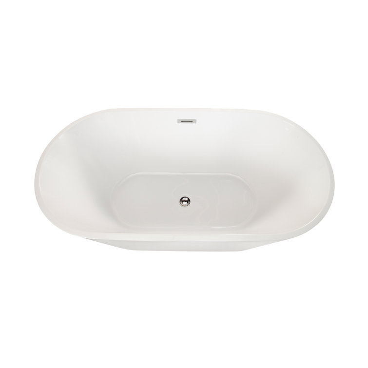 Cielo 67.3'' White Freestanding Acrylic Bathtub