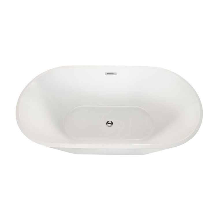 Cielo 67.3'' White Freestanding Acrylic Bathtub