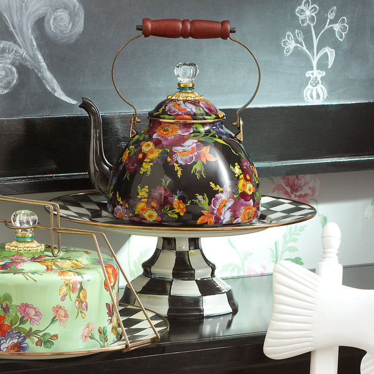Enameled Ceramic Tiered Round Serving Platter for Special Occasions