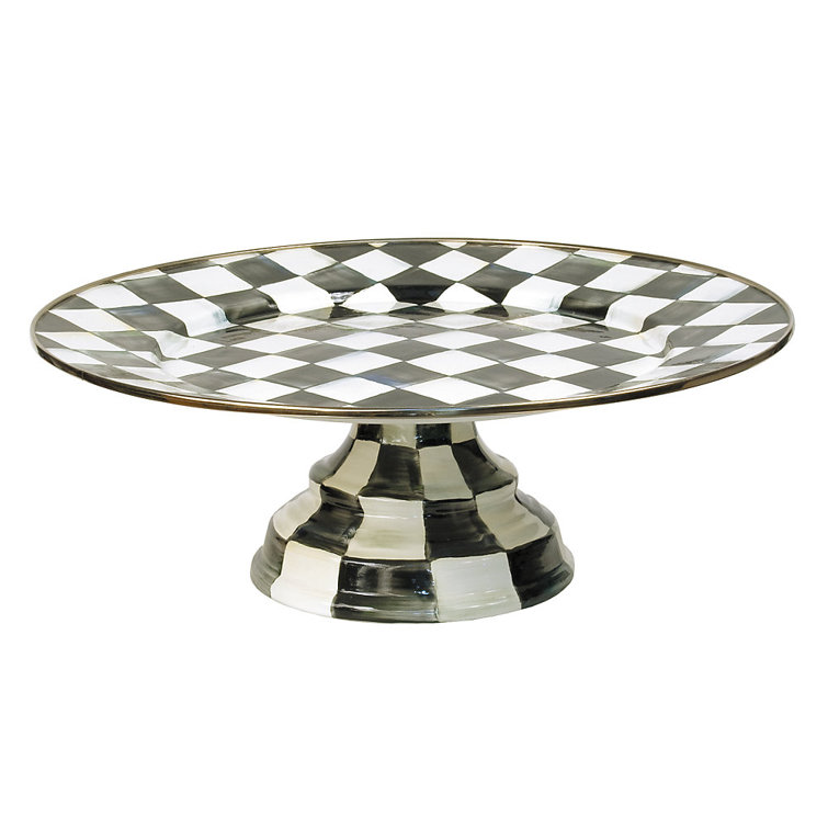 Enameled Ceramic Tiered Round Serving Platter for Special Occasions
