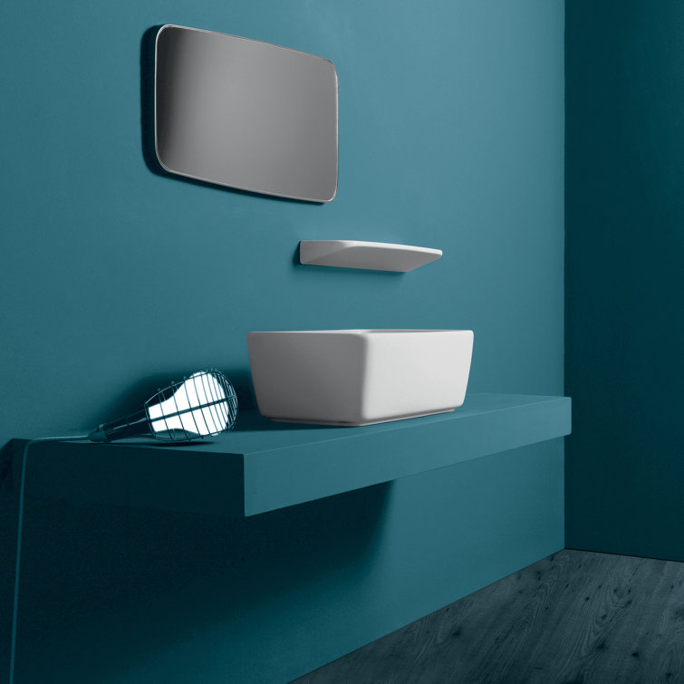 Britannia White Ceramic Rectangular Above Mount Basin