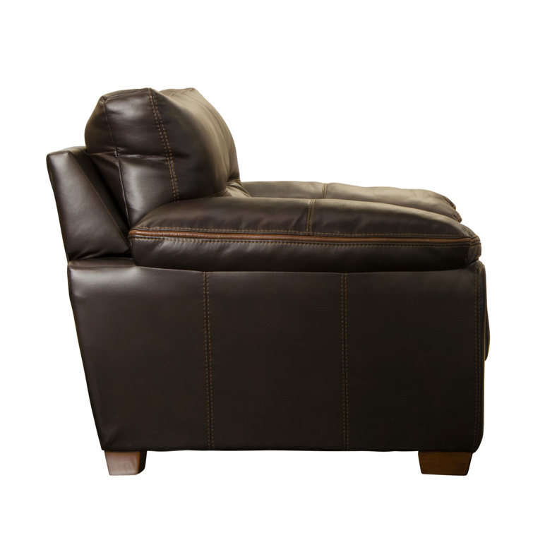 Elegant Hudson Faux Leather Chair in Rich Chocolate, 44in