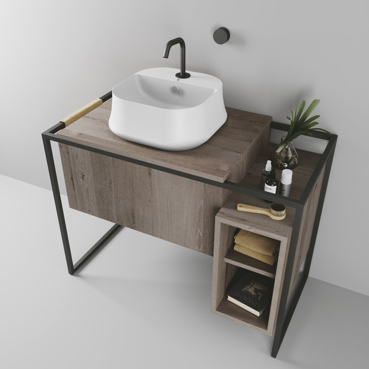 Britannia White Ceramic Square Above Mount Basin with Single Faucet Hole