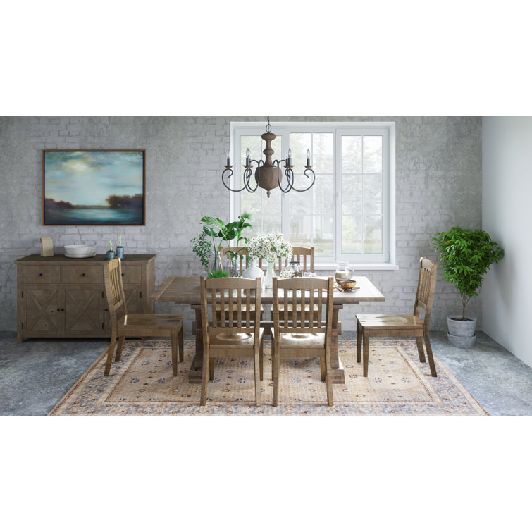 Rustic Brown Solid Pine Slat Back Side Chair