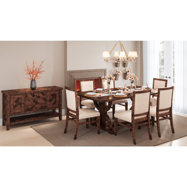 Fairview Transitional 54'' Distressed Oak Sideboard with Chevron Pattern