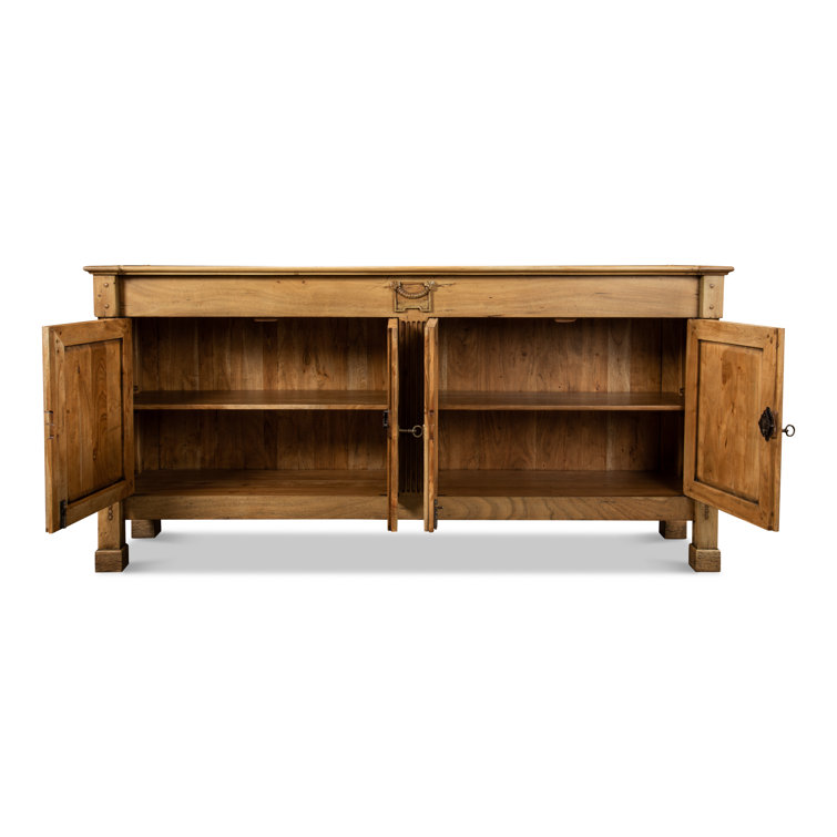 Carreiro Traditional Beige 79'' Driftwood Finish Sideboard