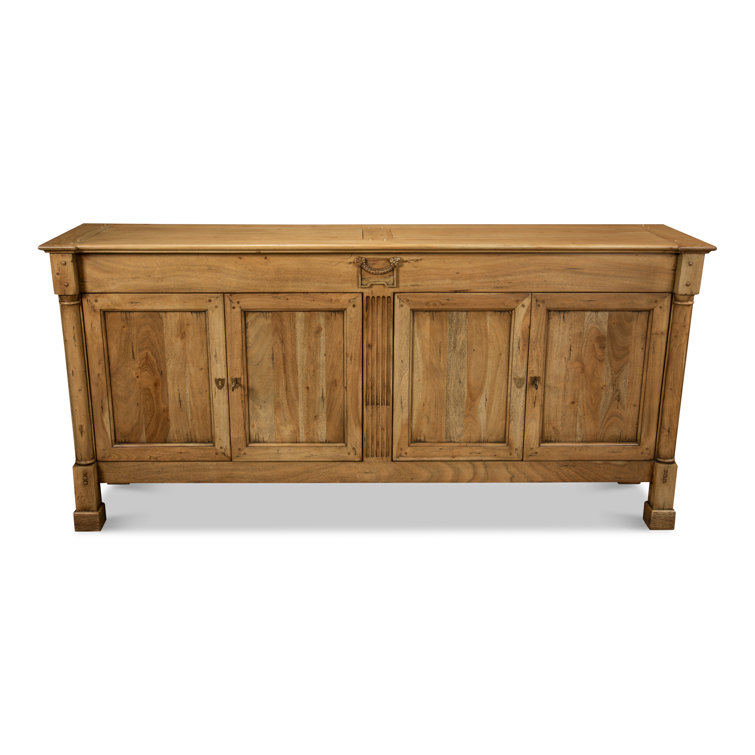 Carreiro Traditional Beige 79'' Driftwood Finish Sideboard