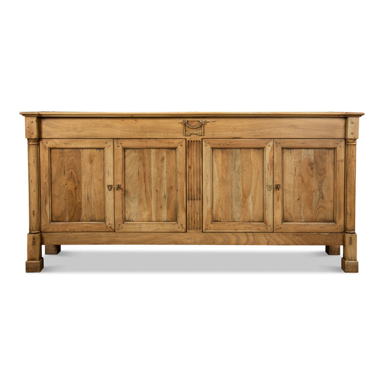 Carreiro Traditional Beige 79'' Driftwood Finish Sideboard
