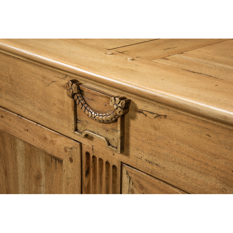 Carreiro Traditional Beige 79'' Driftwood Finish Sideboard