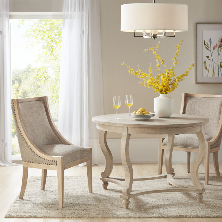 Elmcrest Taupe Linen and Rubberwood Dining Chair