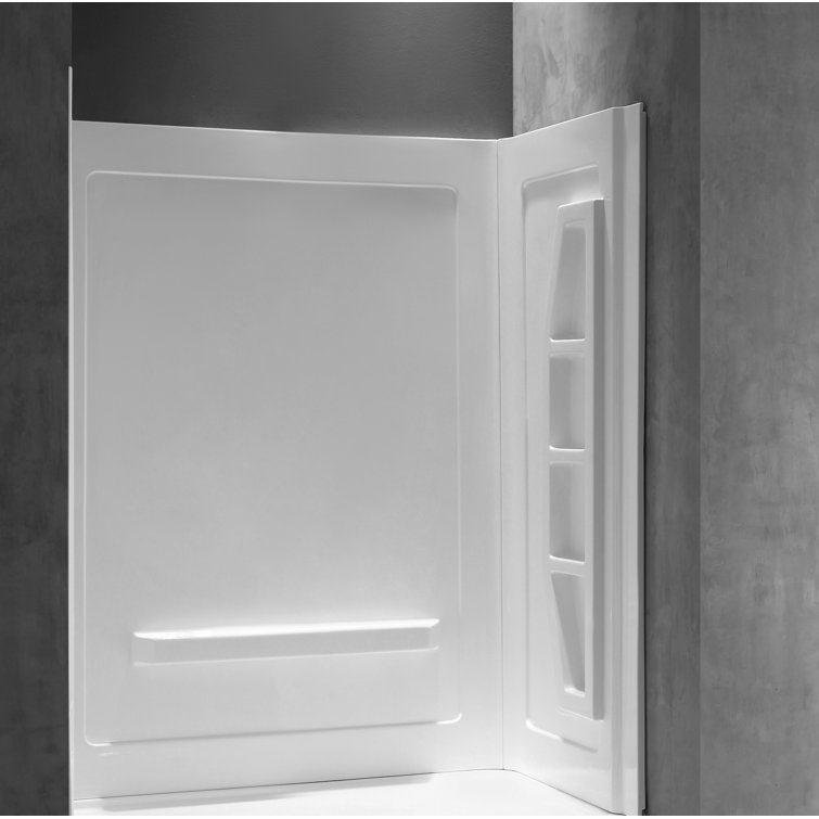 Rose 60'' White Acrylic 3-Piece Shower Surround