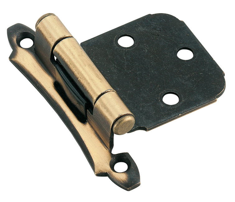 Antique Brass Variable Overlay Face Mount Cabinet Hinge