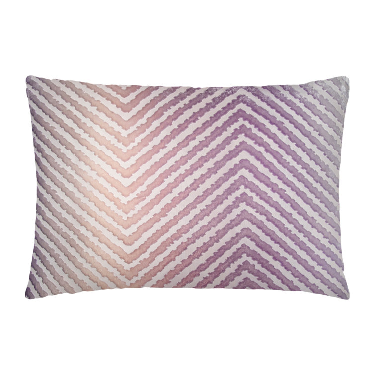Chevron Mini Rectangular Gray Velvet Pillow Cover & Insert