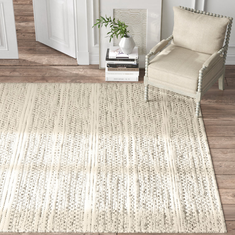 Sylvie Chevron Flatweave Black and Cream Wool Area Rug