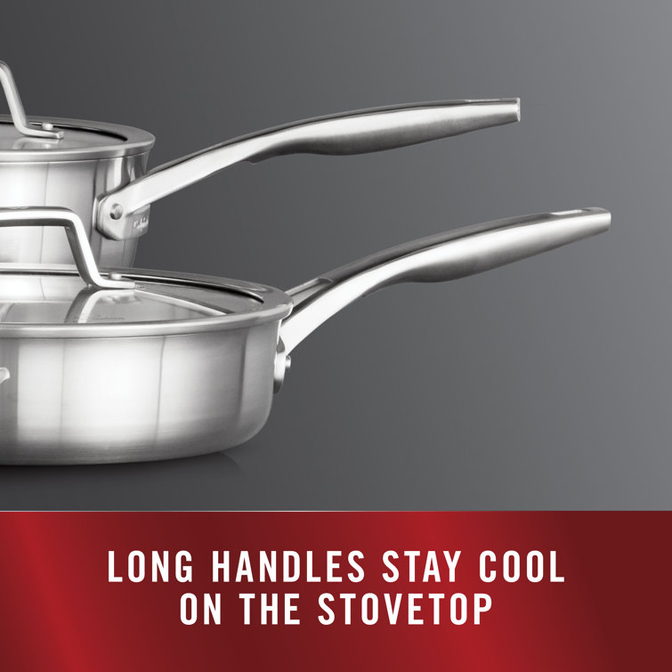 Calphalon Premier 5-Quart Stainless Steel Saute Pan with Lid