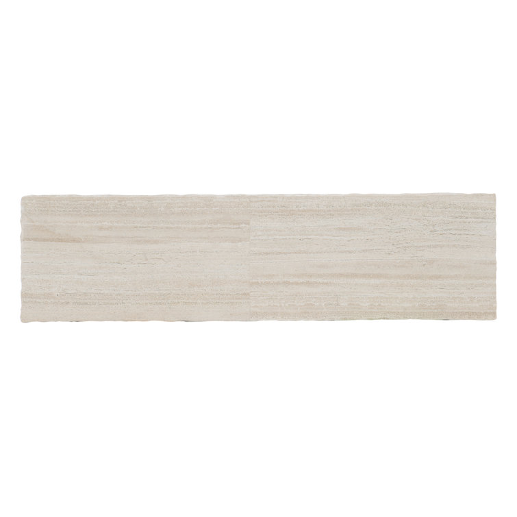 Hathaway 57'' White Travertine and Metal Console Table