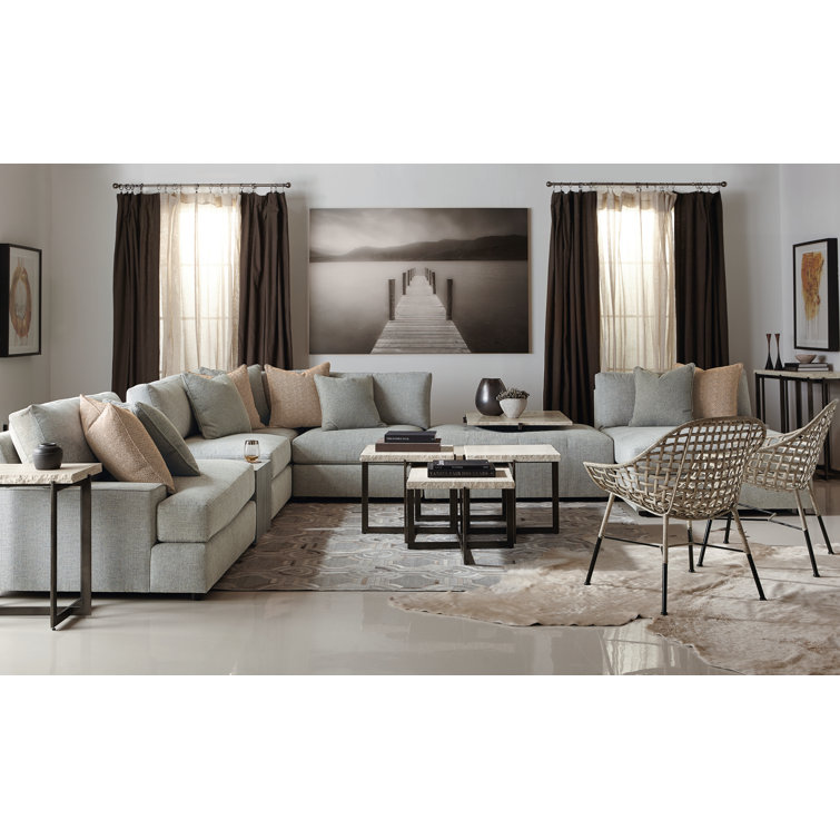 Transitional Brown and White Square Cocktail Table with Storage