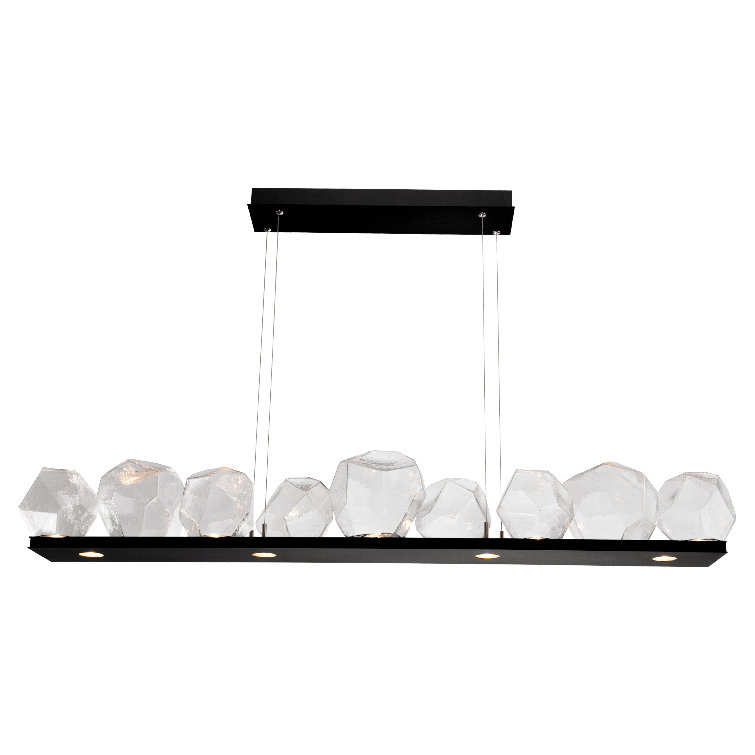 Matte Black Glass LED Linear Pendant Light