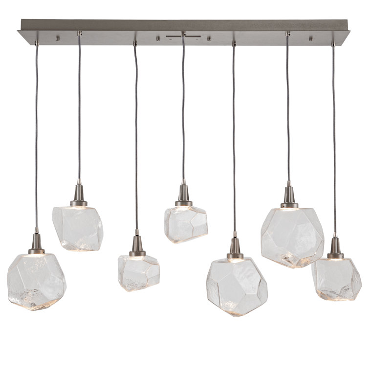 Gem 7-Light LED Cluster Island Pendant with Hand-Blown Glass