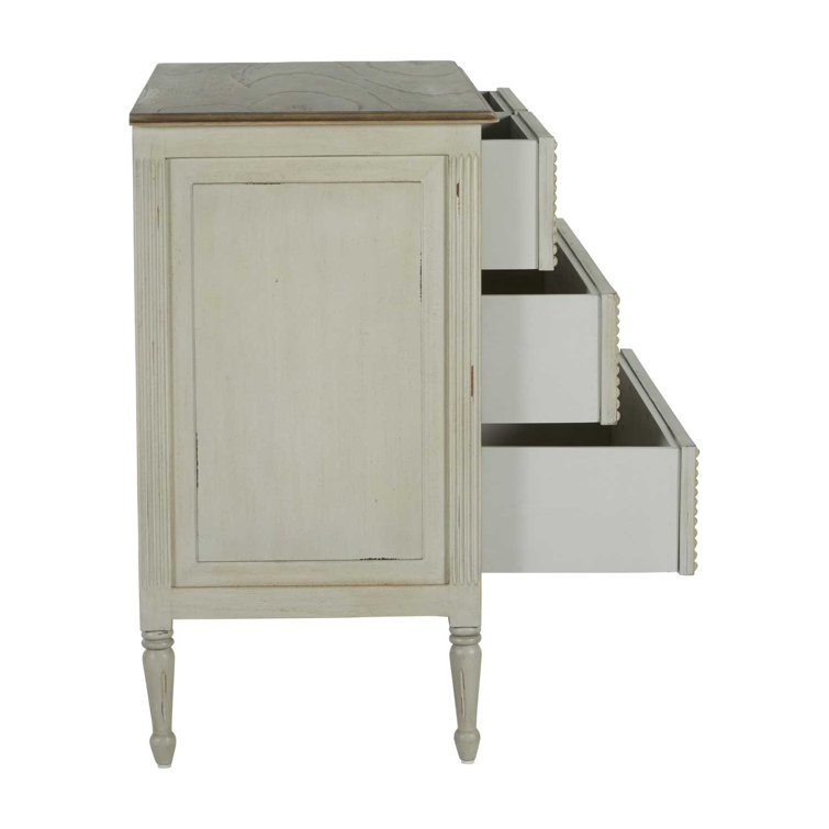 Caroline Coastal Gray & White Mahogany 4-Drawer Chest