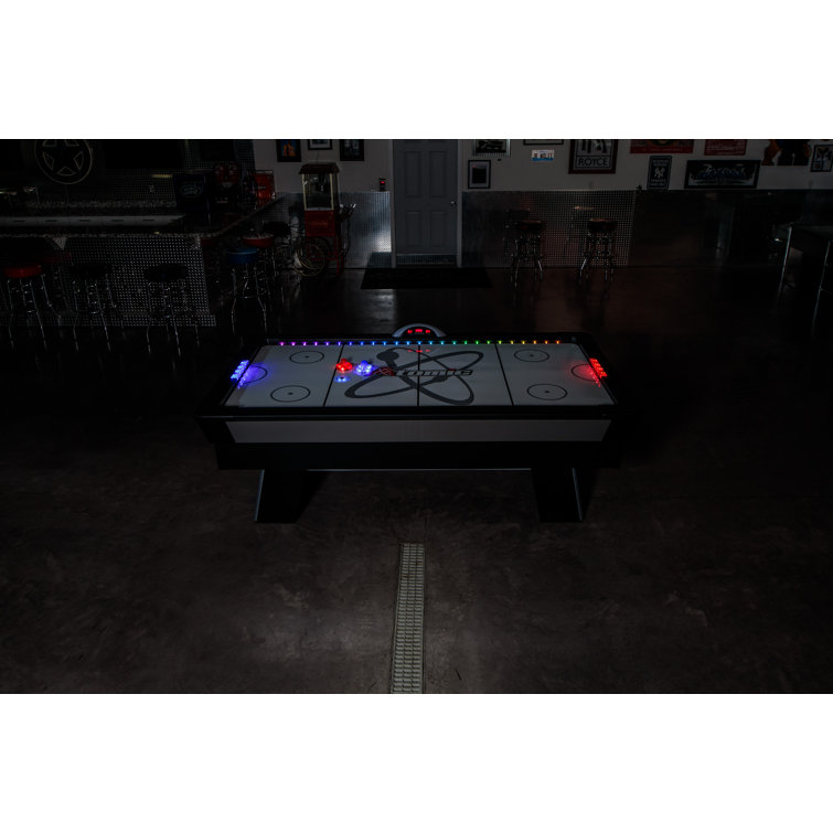 Atomic Top Shelf 7.5' Multicolor LED Air Hockey Table with Accessories