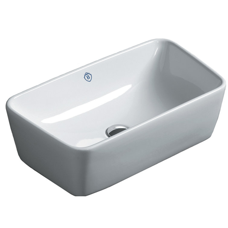 Britannia White Ceramic Rectangular Above Mount Basin