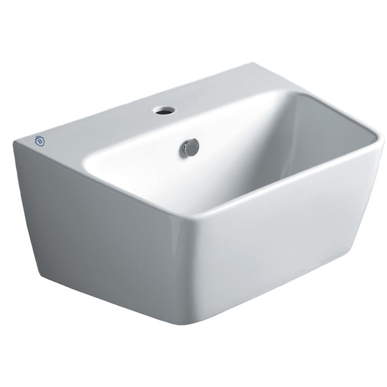 Britannia White Ceramic Rectangular Wall Mount Basin